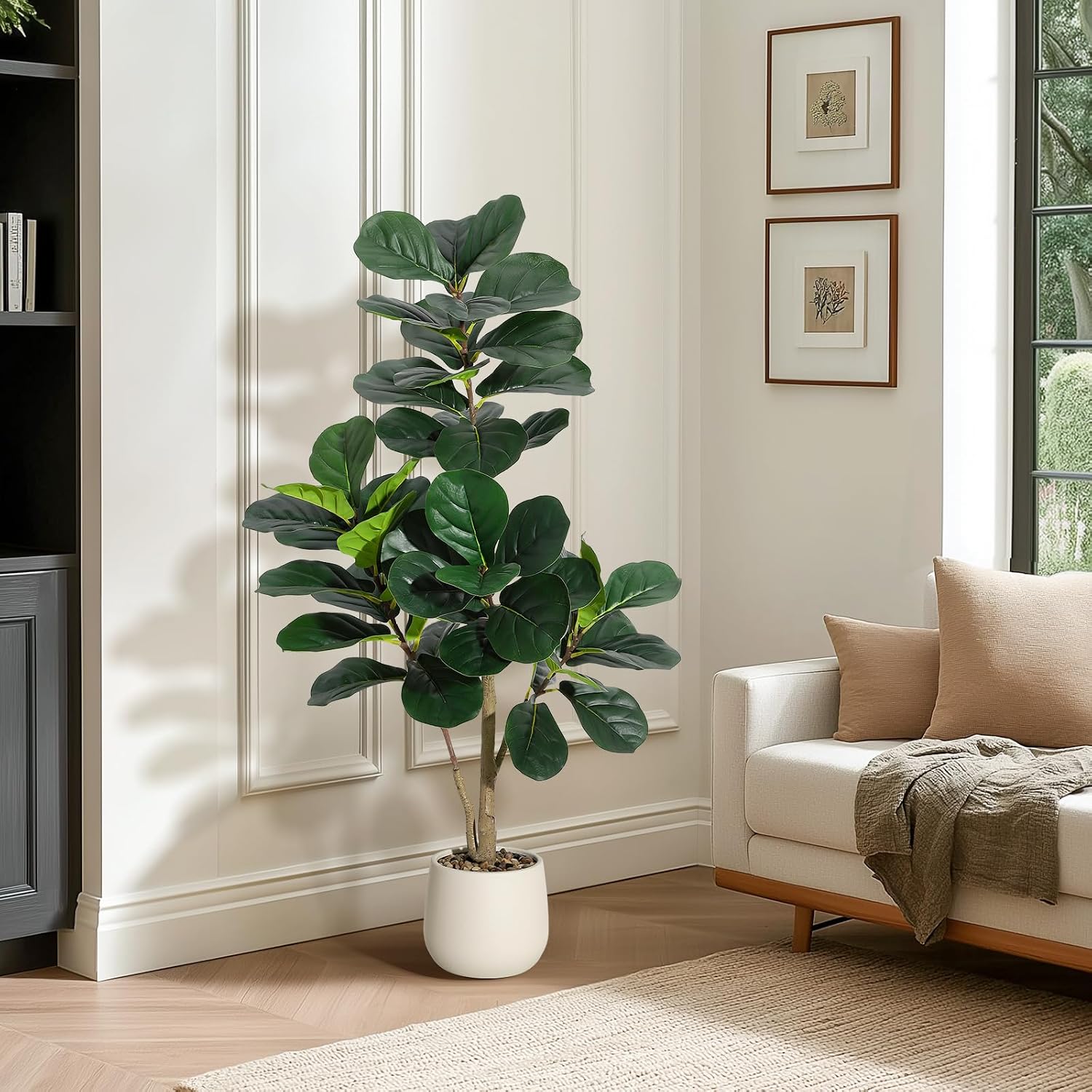 Ficus Lyrata Tree - ต้นไทรใบฟิดเดิล ขนาด 4 ฟุต แบบประดิษฐ์ พร้อมใบ